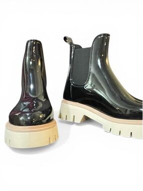 🆕 Dolce Vita - Black Patent - Stella Thundr H2O Rain Booties - Lug Sole - NIB